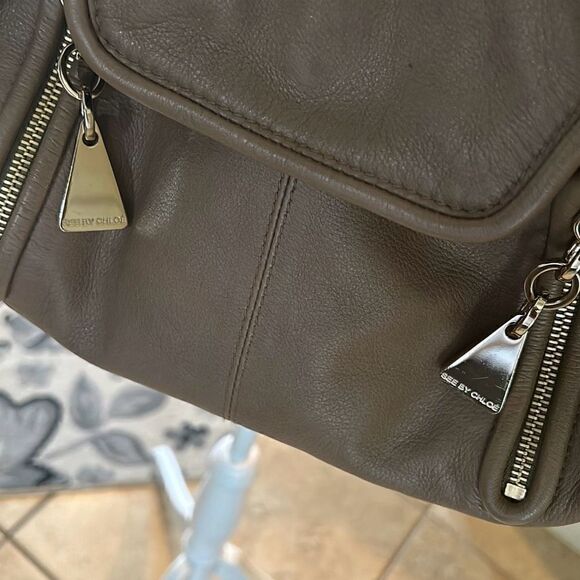 See By Chloe Large Shoulder Bag Dark Brown Soft Leather Multipocketed Carryall - Picture 6 of 16